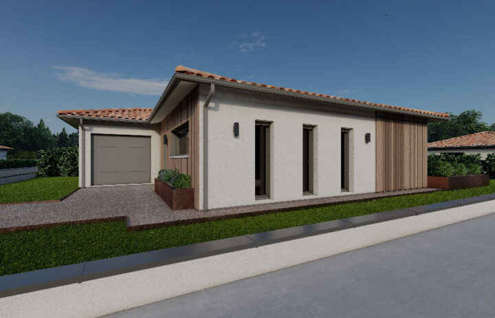 votre maison de 86m2 sur un terrain de 445m2 sur la commune de La Lande-de-Fronsac au prix de 249000€ avec Alpha Constructions